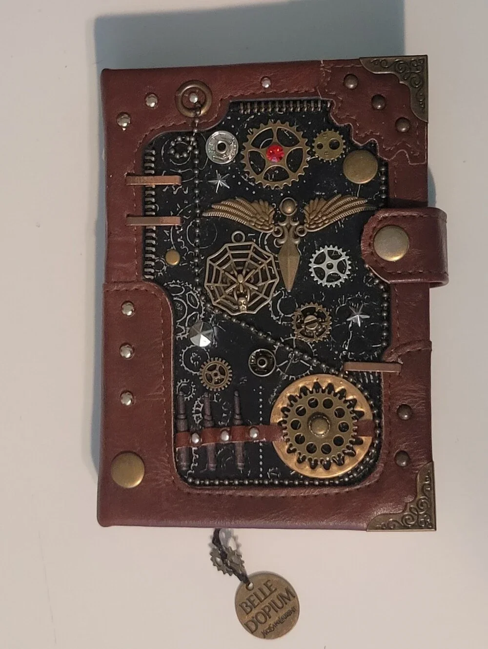 Handmade Steampunk Notebook Leather Journal with bookmark